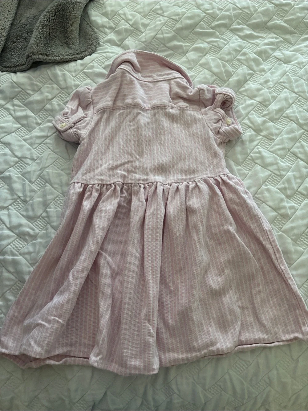 Ralph Lauren Pink Striped Polo Cotton Dress for Kids